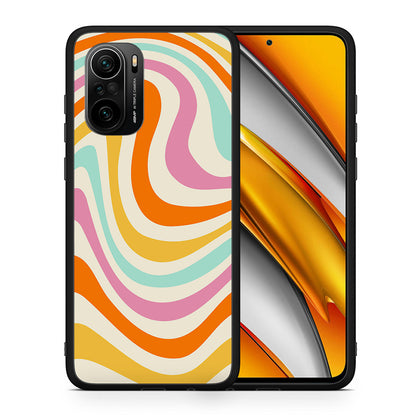 Θήκη Xiaomi Mi 11i Colourful Waves από τη Smartfits με σχέδιο στο πίσω μέρος και μαύρο περίβλημα | Xiaomi Mi 11i Colourful Waves case with colorful back and black bezels