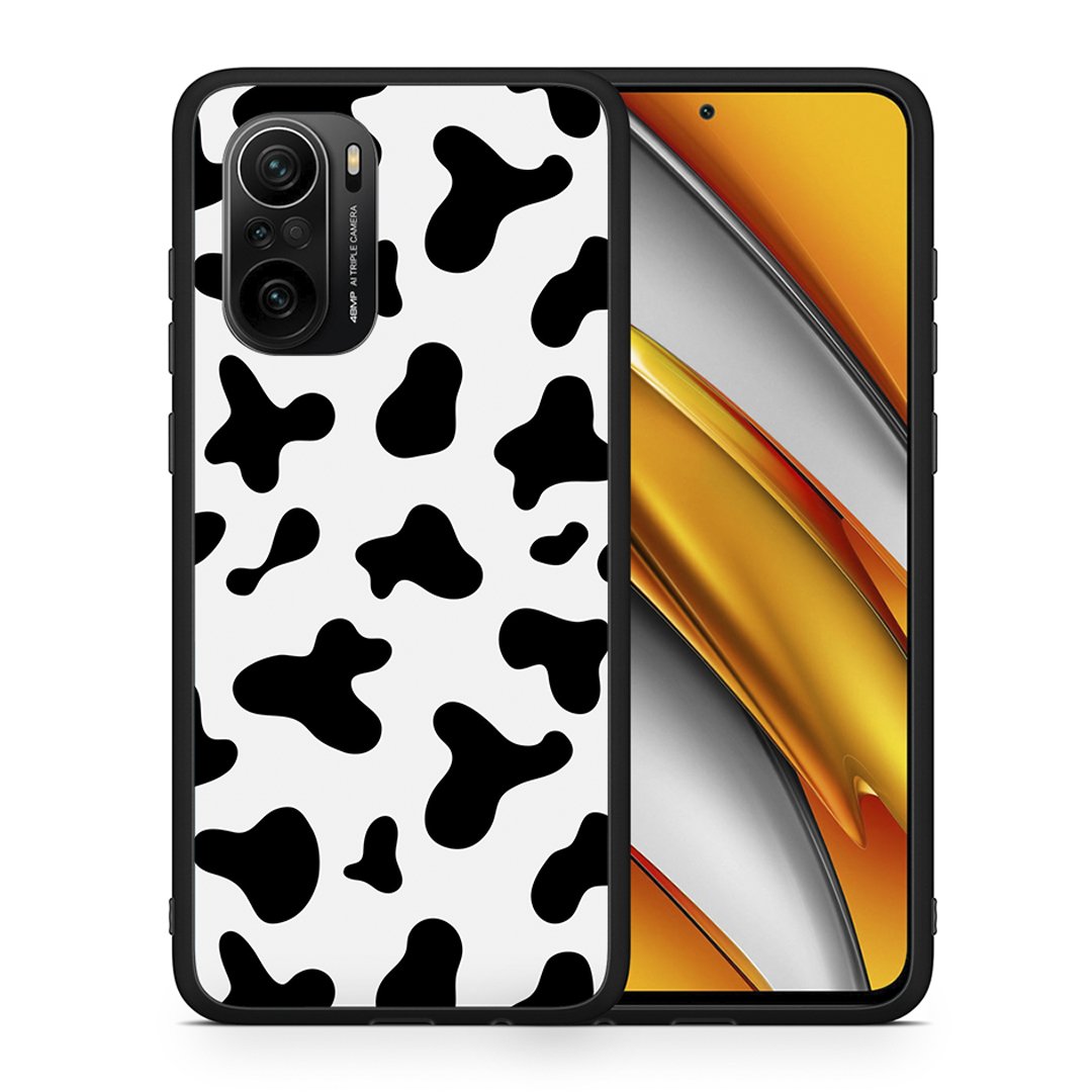 Θήκη Xiaomi Poco F3 Cow Print από τη Smartfits με σχέδιο στο πίσω μέρος και μαύρο περίβλημα | Xiaomi Poco F3 Cow Print case with colorful back and black bezels
