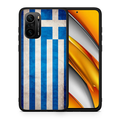 Θήκη Xiaomi Mi 11i Greek Flag από τη Smartfits με σχέδιο στο πίσω μέρος και μαύρο περίβλημα | Xiaomi Mi 11i Greek Flag case with colorful back and black bezels