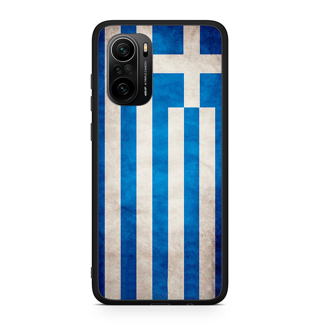 Xiaomi Poco F3 Greek Flag θήκη από τη Smartfits με σχέδιο στο πίσω μέρος και μαύρο περίβλημα | Smartphone case with colorful back and black bezels by Smartfits