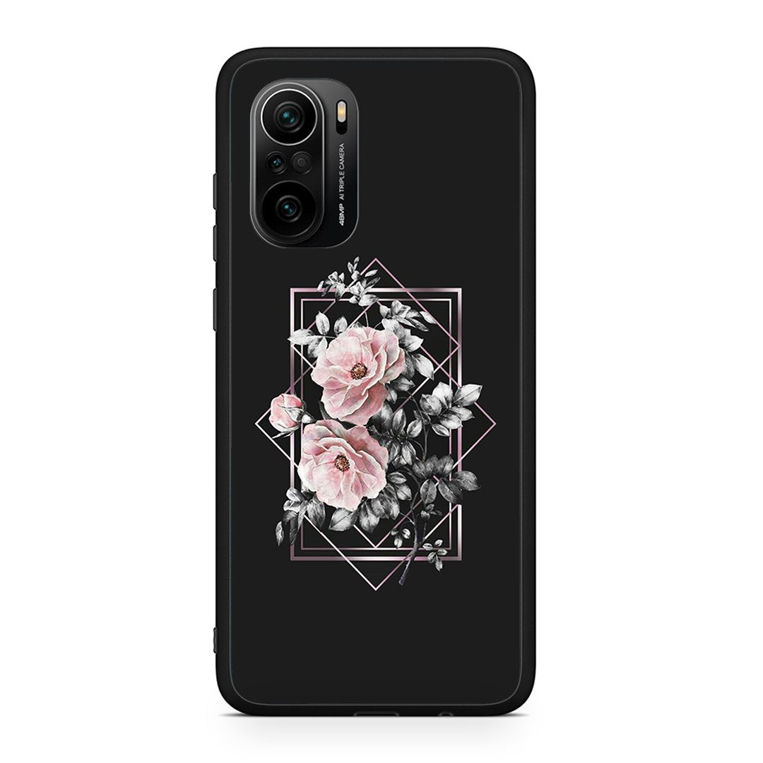 Xiaomi Mi 11i Frame Flower θήκη από τη Smartfits με σχέδιο στο πίσω μέρος και μαύρο περίβλημα | Smartphone case with colorful back and black bezels by Smartfits