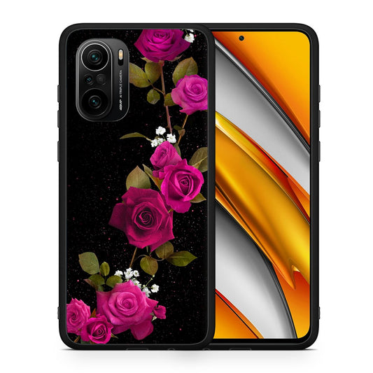 Θήκη Xiaomi Mi 11i Red Roses Flower από τη Smartfits με σχέδιο στο πίσω μέρος και μαύρο περίβλημα | Xiaomi Mi 11i Red Roses Flower case with colorful back and black bezels