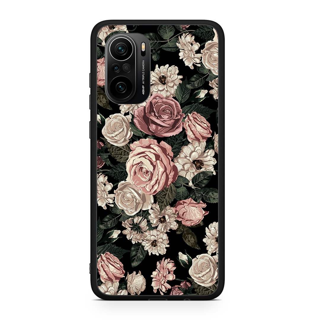 Xiaomi Poco F3 Wild Roses Flower θήκη από τη Smartfits με σχέδιο στο πίσω μέρος και μαύρο περίβλημα | Smartphone case with colorful back and black bezels by Smartfits