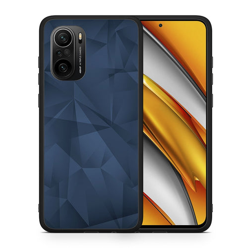 Θήκη Xiaomi Poco F3 Blue Abstract Geometric από τη Smartfits με σχέδιο στο πίσω μέρος και μαύρο περίβλημα | Xiaomi Poco F3 Blue Abstract Geometric case with colorful back and black bezels