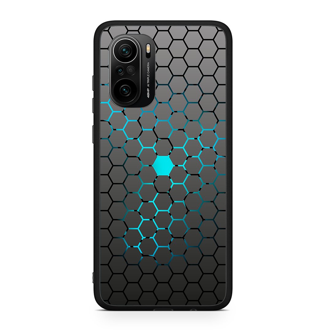 Xiaomi Poco F3 Hexagonal Geometric θήκη από τη Smartfits με σχέδιο στο πίσω μέρος και μαύρο περίβλημα | Smartphone case with colorful back and black bezels by Smartfits