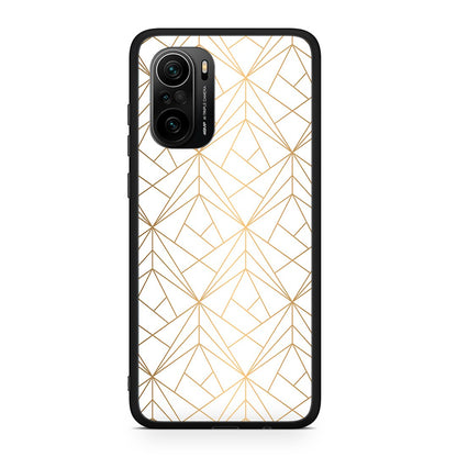 Xiaomi Poco F3 Luxury White Geometric θήκη από τη Smartfits με σχέδιο στο πίσω μέρος και μαύρο περίβλημα | Smartphone case with colorful back and black bezels by Smartfits