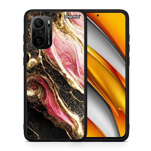 Θήκη Xiaomi Poco F3 Glamorous Pink Marble από τη Smartfits με σχέδιο στο πίσω μέρος και μαύρο περίβλημα | Xiaomi Poco F3 Glamorous Pink Marble case with colorful back and black bezels