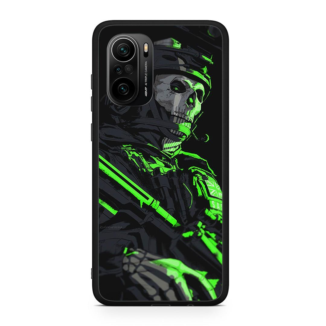 Xiaomi Mi 11i Green Soldier Θήκη Αγίου Βαλεντίνου από τη Smartfits με σχέδιο στο πίσω μέρος και μαύρο περίβλημα | Smartphone case with colorful back and black bezels by Smartfits