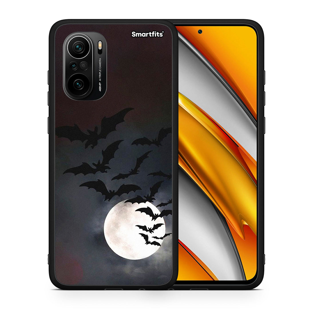 Θήκη Xiaomi Mi 11i Halloween Bat Night από τη Smartfits με σχέδιο στο πίσω μέρος και μαύρο περίβλημα | Xiaomi Mi 11i Halloween Bat Night case with colorful back and black bezels