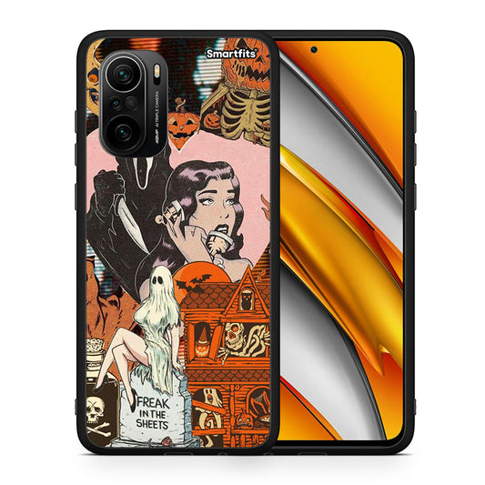 Θήκη Xiaomi Poco F3 Halloween Collage από τη Smartfits με σχέδιο στο πίσω μέρος και μαύρο περίβλημα | Xiaomi Poco F3 Halloween Collage case with colorful back and black bezels