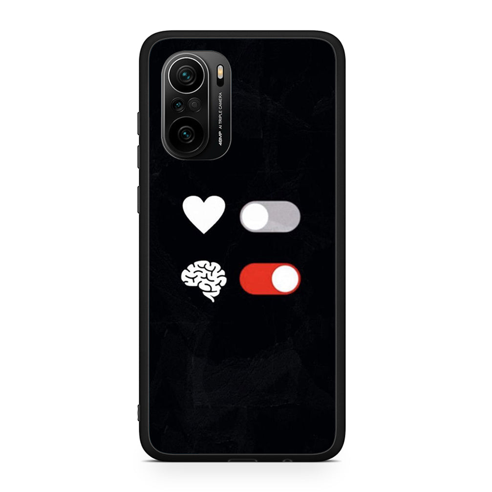 Xiaomi Poco F3 Heart Vs Brain Θήκη Αγίου Βαλεντίνου από τη Smartfits με σχέδιο στο πίσω μέρος και μαύρο περίβλημα | Smartphone case with colorful back and black bezels by Smartfits