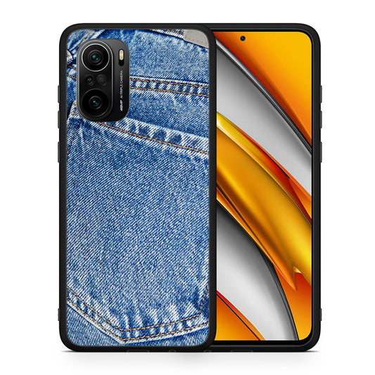 Θήκη Xiaomi Poco F3 Jeans Pocket από τη Smartfits με σχέδιο στο πίσω μέρος και μαύρο περίβλημα | Xiaomi Poco F3 Jeans Pocket case with colorful back and black bezels