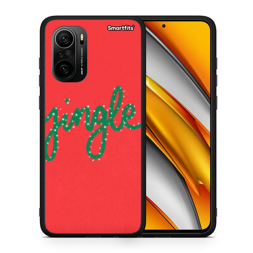 Θήκη Xiaomi Poco F3 Jingle Xmas από τη Smartfits με σχέδιο στο πίσω μέρος και μαύρο περίβλημα | Xiaomi Poco F3 Jingle Xmas case with colorful back and black bezels