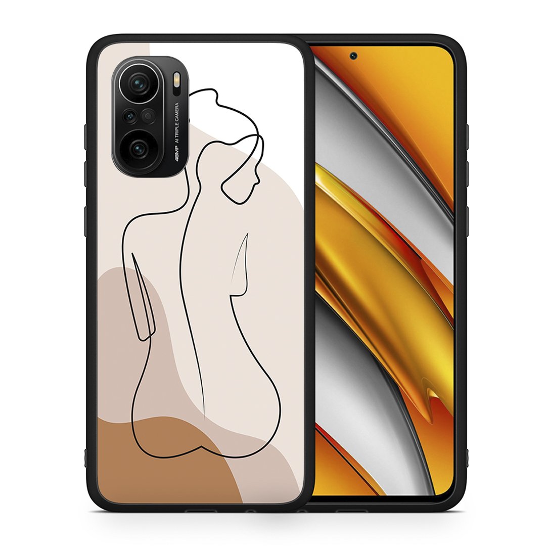 Θήκη Xiaomi Poco F3 LineArt Woman από τη Smartfits με σχέδιο στο πίσω μέρος και μαύρο περίβλημα | Xiaomi Poco F3 LineArt Woman case with colorful back and black bezels