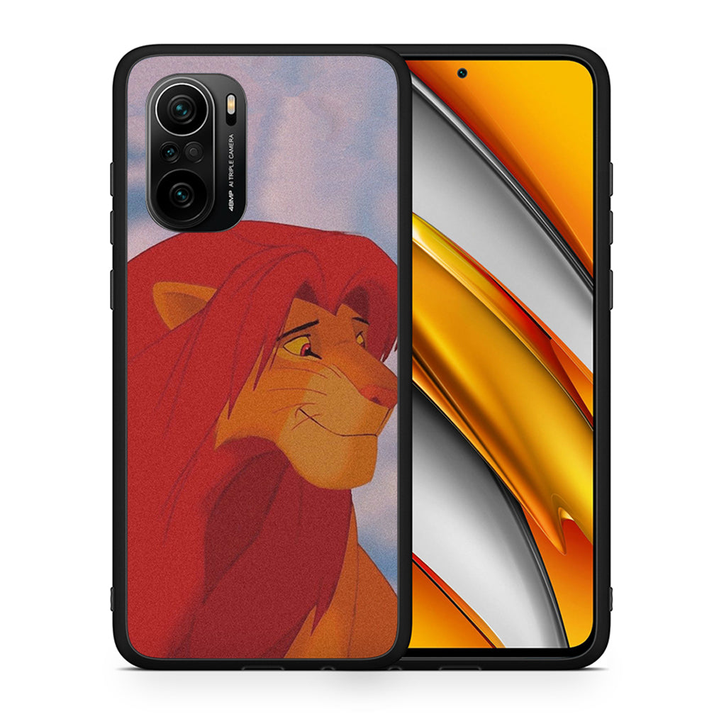 Θήκη Αγίου Βαλεντίνου Xiaomi Poco F3 Lion Love 1 από τη Smartfits με σχέδιο στο πίσω μέρος και μαύρο περίβλημα | Xiaomi Poco F3 Lion Love 1 case with colorful back and black bezels