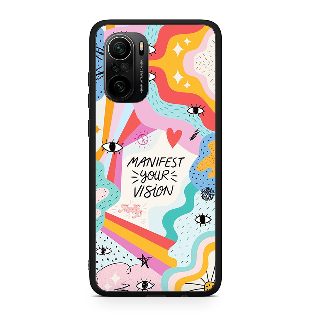 Xiaomi Poco F3 Manifest Your Vision θήκη από τη Smartfits με σχέδιο στο πίσω μέρος και μαύρο περίβλημα | Smartphone case with colorful back and black bezels by Smartfits