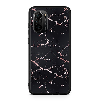 Xiaomi Poco F3 Black Rosegold Marble θήκη από τη Smartfits με σχέδιο στο πίσω μέρος και μαύρο περίβλημα | Smartphone case with colorful back and black bezels by Smartfits