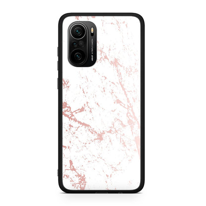 Xiaomi Poco F3 Pink Splash Marble θήκη από τη Smartfits με σχέδιο στο πίσω μέρος και μαύρο περίβλημα | Smartphone case with colorful back and black bezels by Smartfits