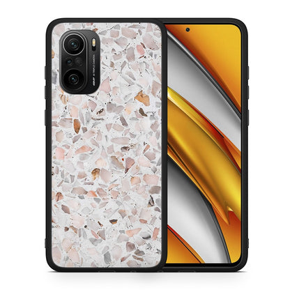 Θήκη Xiaomi Poco F3 Marble Terrazzo από τη Smartfits με σχέδιο στο πίσω μέρος και μαύρο περίβλημα | Xiaomi Poco F3 Marble Terrazzo case with colorful back and black bezels