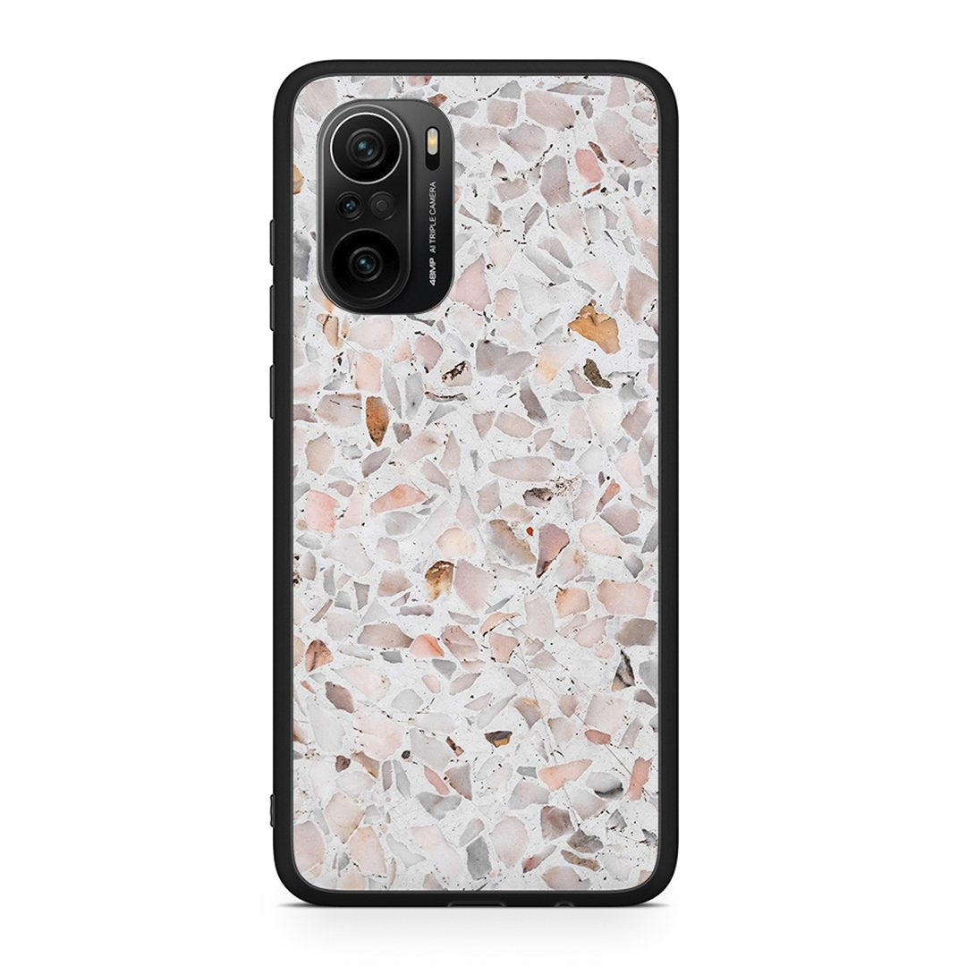 Xiaomi Poco F3 Marble Terrazzo θήκη από τη Smartfits με σχέδιο στο πίσω μέρος και μαύρο περίβλημα | Smartphone case with colorful back and black bezels by Smartfits