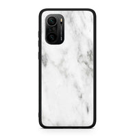 Thumbnail for Xiaomi Poco F3 White marble θήκη από τη Smartfits με σχέδιο στο πίσω μέρος και μαύρο περίβλημα | Smartphone case with colorful back and black bezels by Smartfits