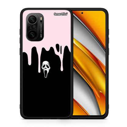Θήκη Xiaomi Poco F3 Melting Halloween Mask από τη Smartfits με σχέδιο στο πίσω μέρος και μαύρο περίβλημα | Xiaomi Poco F3 Melting Halloween Mask case with colorful back and black bezels