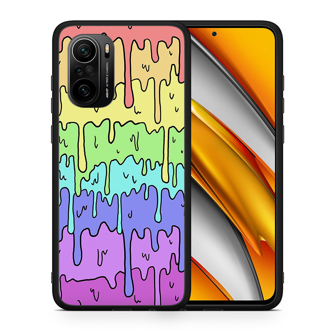 Θήκη Xiaomi Mi 11i Melting Rainbow από τη Smartfits με σχέδιο στο πίσω μέρος και μαύρο περίβλημα | Xiaomi Mi 11i Melting Rainbow case with colorful back and black bezels