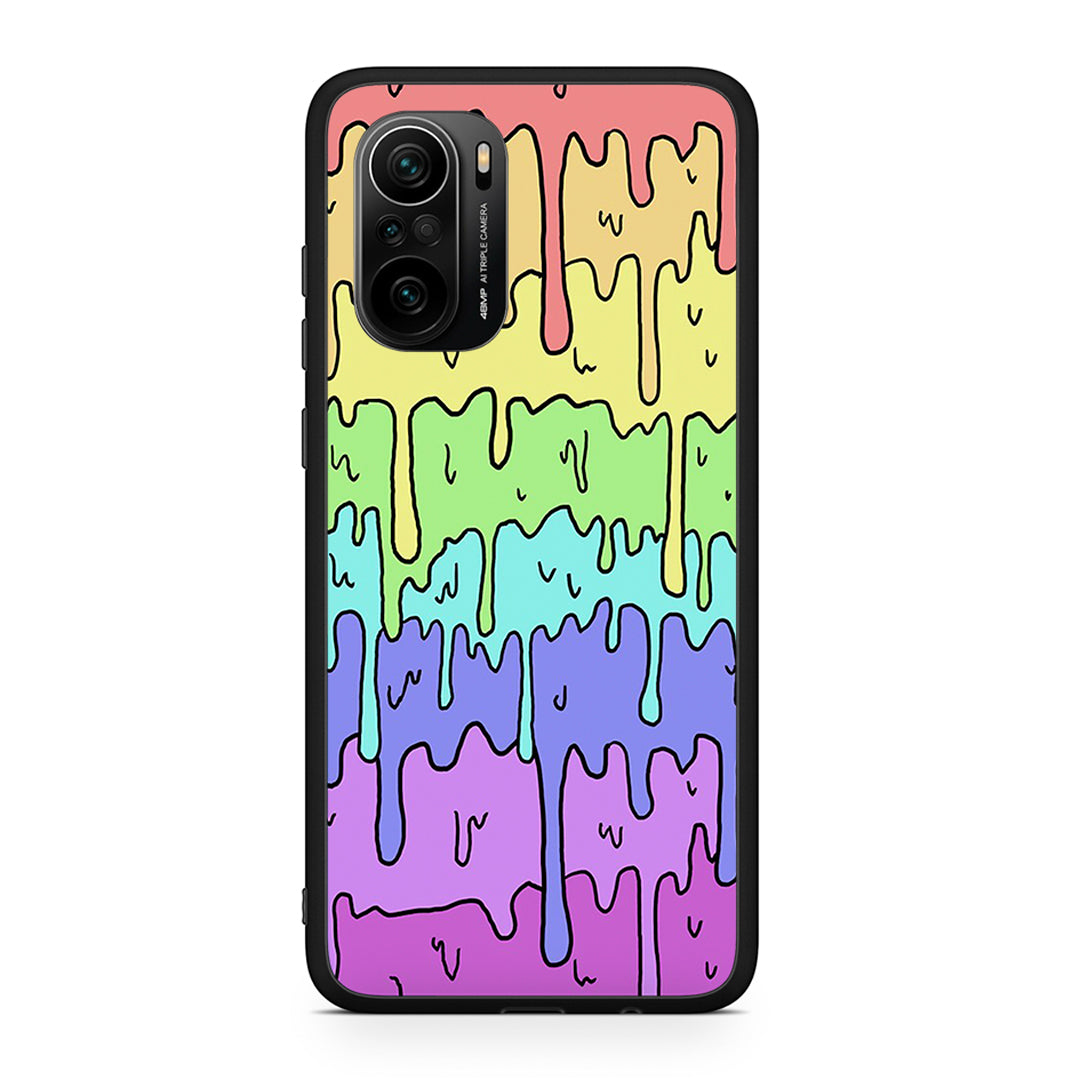 Xiaomi Poco F3 Melting Rainbow θήκη από τη Smartfits με σχέδιο στο πίσω μέρος και μαύρο περίβλημα | Smartphone case with colorful back and black bezels by Smartfits