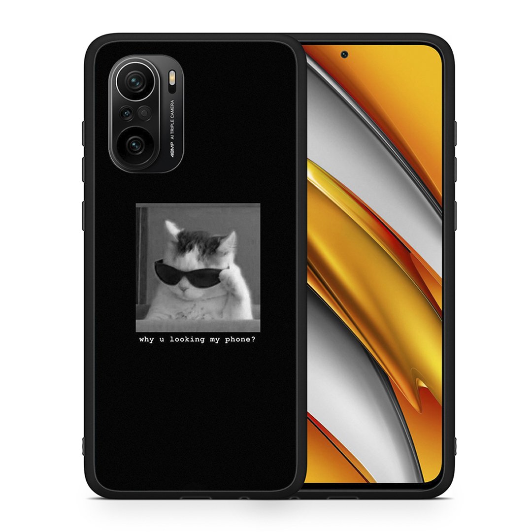 Θήκη Xiaomi Poco F3 Meme Cat από τη Smartfits με σχέδιο στο πίσω μέρος και μαύρο περίβλημα | Xiaomi Poco F3 Meme Cat case with colorful back and black bezels