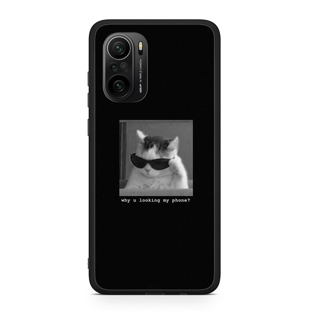 Xiaomi Poco F3 Meme Cat θήκη από τη Smartfits με σχέδιο στο πίσω μέρος και μαύρο περίβλημα | Smartphone case with colorful back and black bezels by Smartfits