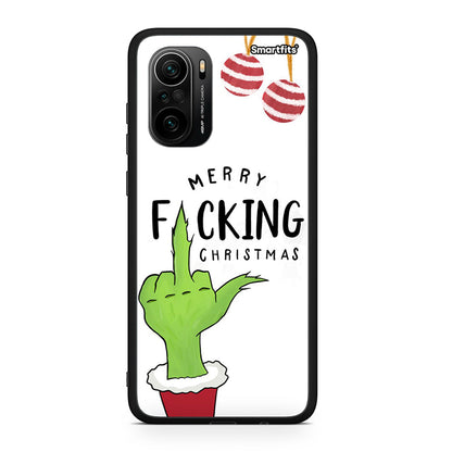 Xiaomi Poco F3 Merry F Xmas θήκη από τη Smartfits με σχέδιο στο πίσω μέρος και μαύρο περίβλημα | Smartphone case with colorful back and black bezels by Smartfits