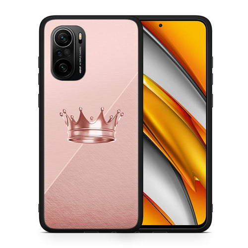 Θήκη Xiaomi Poco F3 Crown Minimal από τη Smartfits με σχέδιο στο πίσω μέρος και μαύρο περίβλημα | Xiaomi Poco F3 Crown Minimal case with colorful back and black bezels