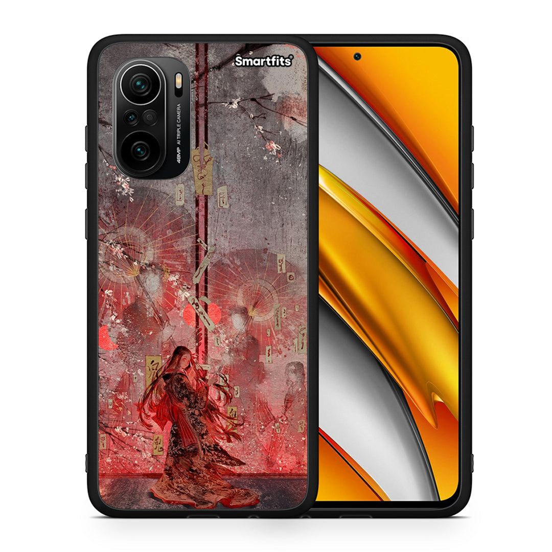 Θήκη Xiaomi Poco F3 Nezuko Kamado από τη Smartfits με σχέδιο στο πίσω μέρος και μαύρο περίβλημα | Xiaomi Poco F3 Nezuko Kamado case with colorful back and black bezels