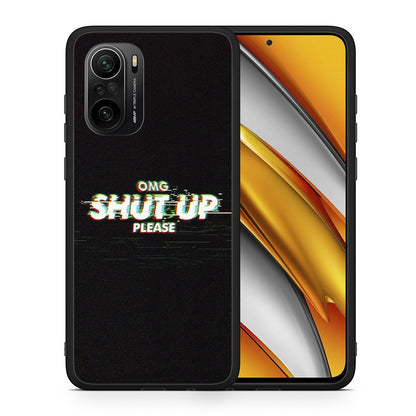 Θήκη Xiaomi Poco F3 OMG ShutUp από τη Smartfits με σχέδιο στο πίσω μέρος και μαύρο περίβλημα | Xiaomi Poco F3 OMG ShutUp case with colorful back and black bezels