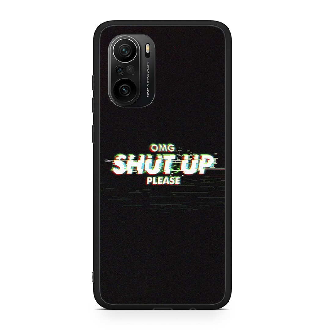 Xiaomi Poco F3 OMG ShutUp θήκη από τη Smartfits με σχέδιο στο πίσω μέρος και μαύρο περίβλημα | Smartphone case with colorful back and black bezels by Smartfits