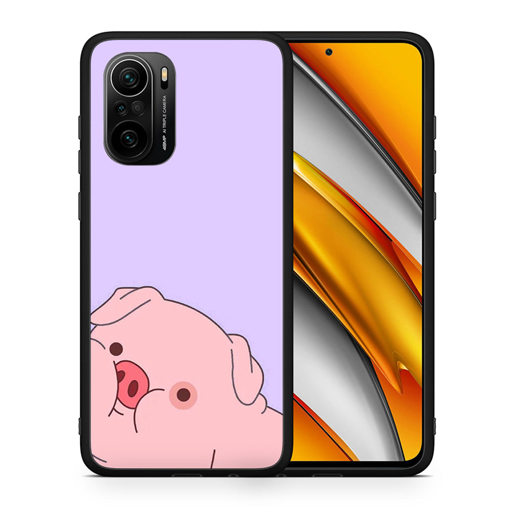 Θήκη Αγίου Βαλεντίνου Xiaomi Mi 11i Pig Love 2 από τη Smartfits με σχέδιο στο πίσω μέρος και μαύρο περίβλημα | Xiaomi Mi 11i Pig Love 2 case with colorful back and black bezels