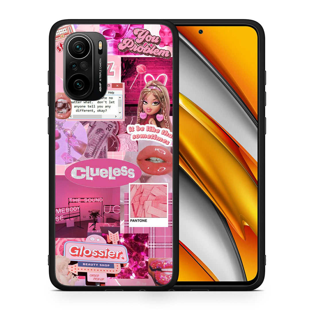 Θήκη Αγίου Βαλεντίνου Xiaomi Poco F3 Pink Love από τη Smartfits με σχέδιο στο πίσω μέρος και μαύρο περίβλημα | Xiaomi Poco F3 Pink Love case with colorful back and black bezels