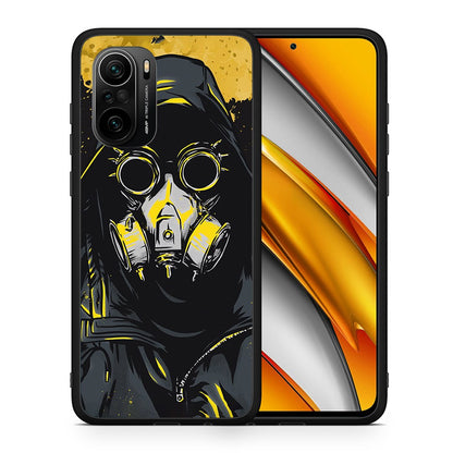 Θήκη Xiaomi Poco F3 Mask PopArt από τη Smartfits με σχέδιο στο πίσω μέρος και μαύρο περίβλημα | Xiaomi Poco F3 Mask PopArt case with colorful back and black bezels