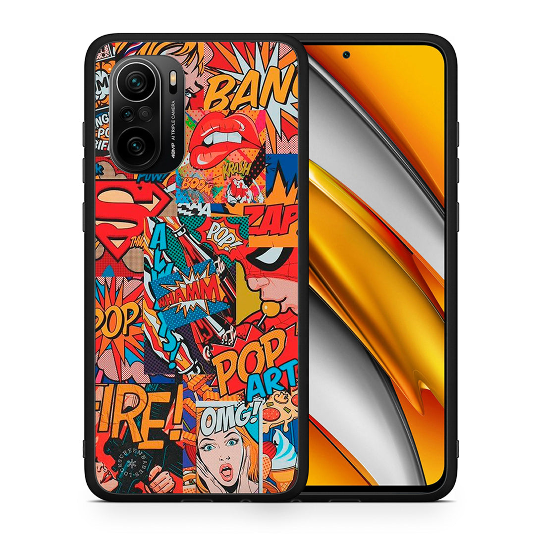 Θήκη Xiaomi Poco F3 PopArt OMG από τη Smartfits με σχέδιο στο πίσω μέρος και μαύρο περίβλημα | Xiaomi Poco F3 PopArt OMG case with colorful back and black bezels