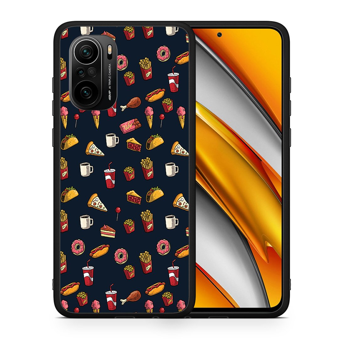 Θήκη Xiaomi Poco F3 Hungry Random από τη Smartfits με σχέδιο στο πίσω μέρος και μαύρο περίβλημα | Xiaomi Poco F3 Hungry Random case with colorful back and black bezels