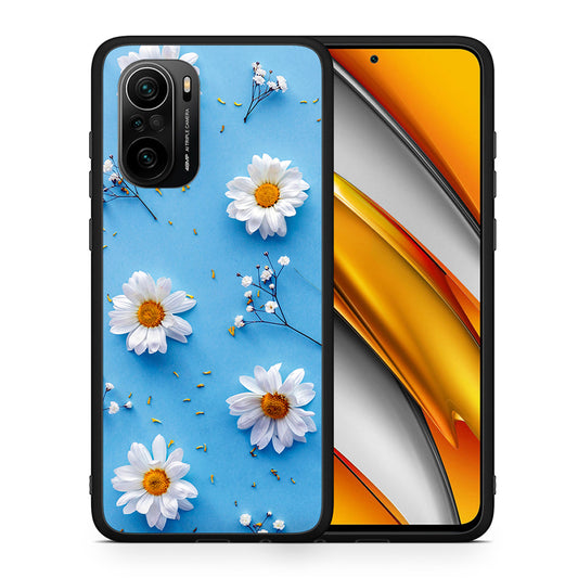 Θήκη Xiaomi Mi 11i Real Daisies από τη Smartfits με σχέδιο στο πίσω μέρος και μαύρο περίβλημα | Xiaomi Mi 11i Real Daisies case with colorful back and black bezels