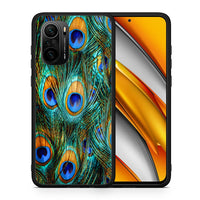 Thumbnail for Θήκη Xiaomi Poco F3 Real Peacock Feathers από τη Smartfits με σχέδιο στο πίσω μέρος και μαύρο περίβλημα | Xiaomi Poco F3 Real Peacock Feathers case with colorful back and black bezels