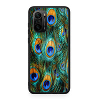 Thumbnail for Xiaomi Poco F3 Real Peacock Feathers θήκη από τη Smartfits με σχέδιο στο πίσω μέρος και μαύρο περίβλημα | Smartphone case with colorful back and black bezels by Smartfits