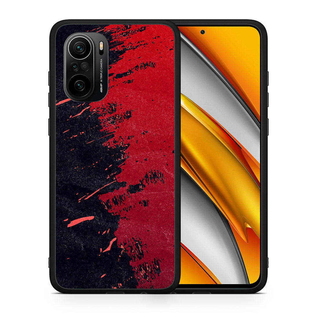 Θήκη Αγίου Βαλεντίνου Xiaomi Poco F3 Red Paint από τη Smartfits με σχέδιο στο πίσω μέρος και μαύρο περίβλημα | Xiaomi Poco F3 Red Paint case with colorful back and black bezels