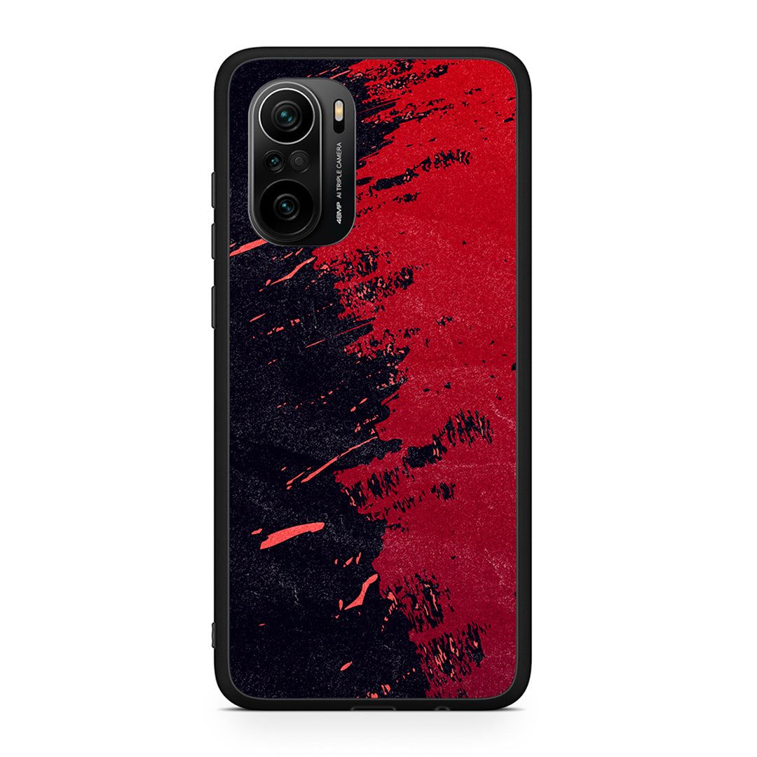 Xiaomi Poco F3 Red Paint Θήκη Αγίου Βαλεντίνου από τη Smartfits με σχέδιο στο πίσω μέρος και μαύρο περίβλημα | Smartphone case with colorful back and black bezels by Smartfits