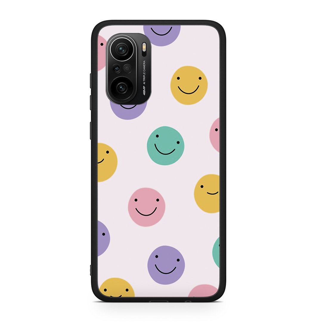 Xiaomi Poco F3 Smiley Faces θήκη από τη Smartfits με σχέδιο στο πίσω μέρος και μαύρο περίβλημα | Smartphone case with colorful back and black bezels by Smartfits