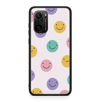 Thumbnail for Xiaomi Poco F3 Smiley Faces θήκη από τη Smartfits με σχέδιο στο πίσω μέρος και μαύρο περίβλημα | Smartphone case with colorful back and black bezels by Smartfits