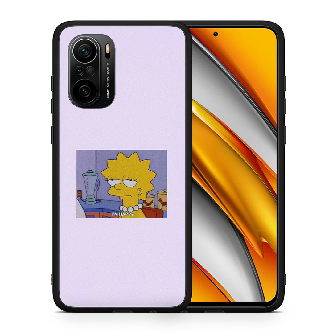 Θήκη Xiaomi Poco F3 So Happy από τη Smartfits με σχέδιο στο πίσω μέρος και μαύρο περίβλημα | Xiaomi Poco F3 So Happy case with colorful back and black bezels