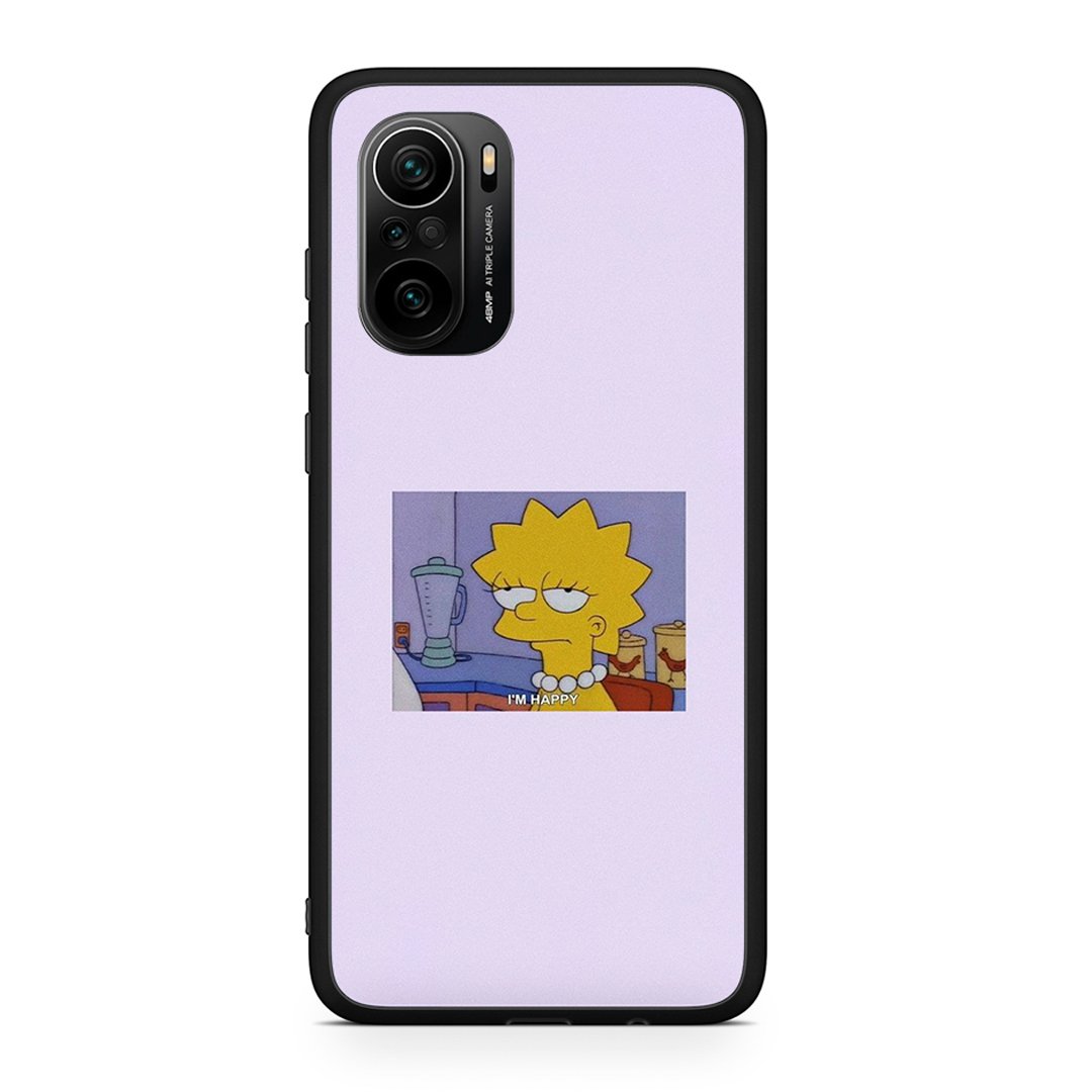 Xiaomi Poco F3 So Happy θήκη από τη Smartfits με σχέδιο στο πίσω μέρος και μαύρο περίβλημα | Smartphone case with colorful back and black bezels by Smartfits