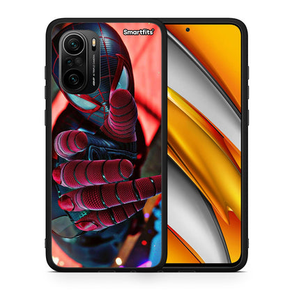 Θήκη Xiaomi Poco F3 Spider Hand από τη Smartfits με σχέδιο στο πίσω μέρος και μαύρο περίβλημα | Xiaomi Poco F3 Spider Hand case with colorful back and black bezels